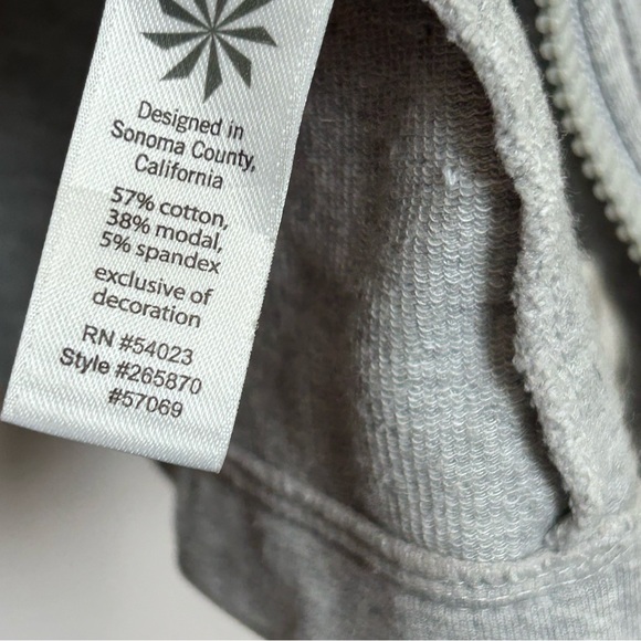 Y2K Athleta Floral Gray Full Zip Long Hoodie Jacket XS - Picture 5 of 12